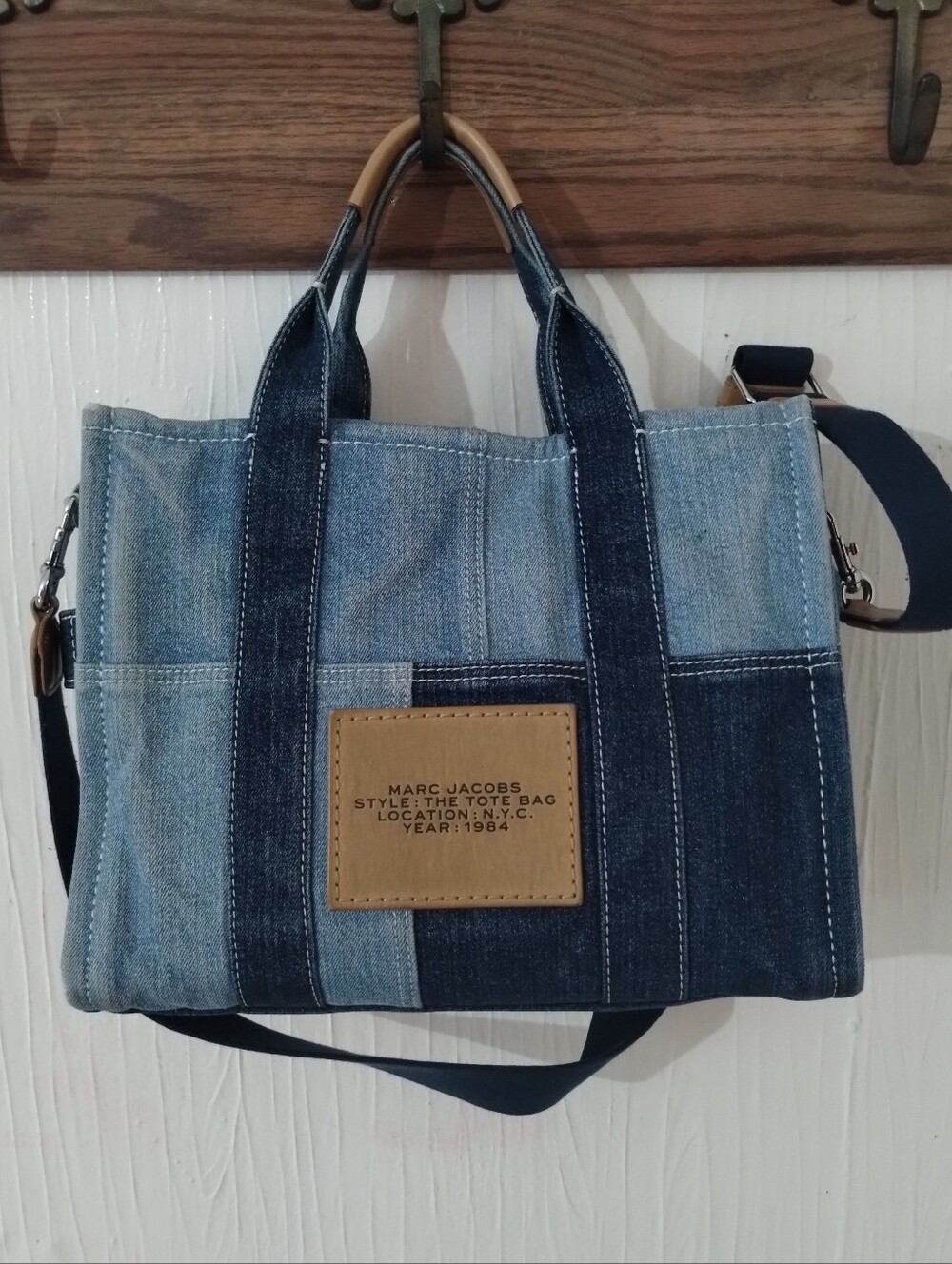 Marc Jacobs Blue Denim Patchwork Medium Tote Bag "Final Sale Price " - Picture 4 of 16